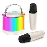 Parlante Portátil Bluetooth Karaoke Mini 2 Micrófono Luz Rgb