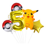 Kit Fiesta Pikachu Pokemon Globos De Cumpleaños Decoración