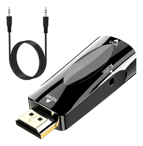 Adaptador Convertidor Hdmi A Vga Hd 1080p+regalo Cable 3.5mm