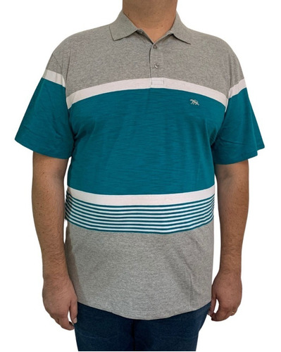 Camisa Dilus Polo Masc Plus Size Listrada 5109.3 Mescla