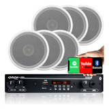 Kit 6 Caixas Som Ambiente Teto 5 Pol+ Amplificador Bluetooth