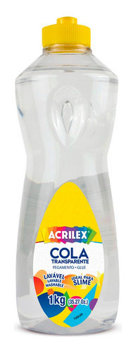Cola Transparente Acrilex 1kg - Ideal Para Slime
