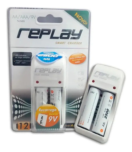 Promoção Carregador Pilhas Com 2 Pilhas Aa 2500mah Bateria