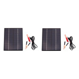 Painel Solar 2x 5,5w 12v Placa De Carregador De Bateria Poli