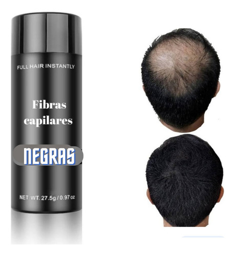 Fibras Capilares De Keratina Color Negro 27gr Aumenta Volume