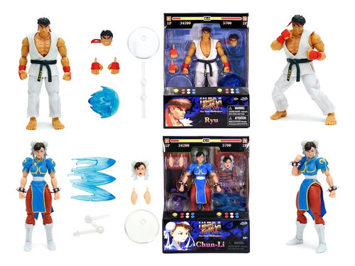 Street Fighter Ii   &   Pack 2    Chun Li, & Ryu, Jada Toys