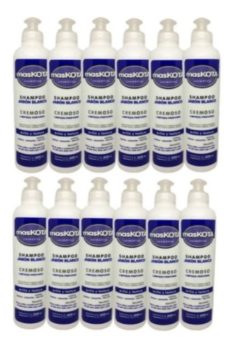 Shampoo Maskota Jabón Blanco 300 Ml 12 Unidades