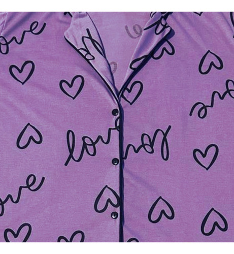 Pijama  Americano Feminino Com Gola E Botões Amamentação
