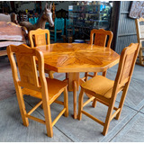 Antiguo Comedor Artesanal En Madera De Cedro Estilo Original