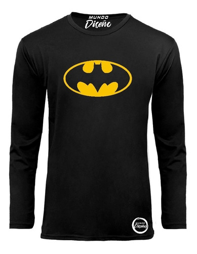 Polera Manga Larga De Hombre Batman Clasico