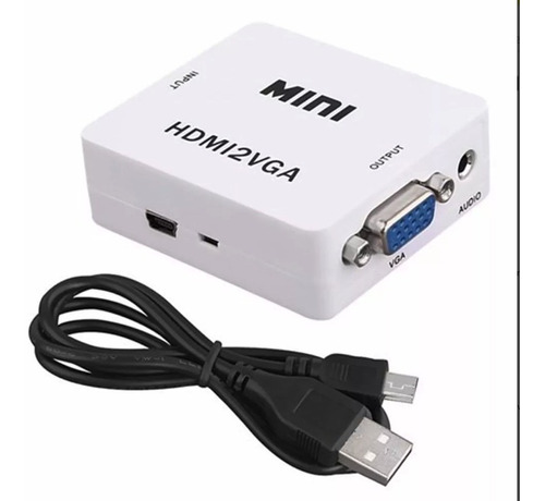 Convertidor Conversor Adaptador Hdmi + Sonido A Vga, Stock, Mania-electronic