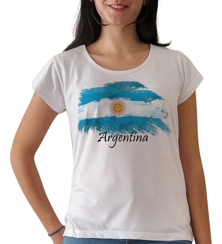 Remera Bandera Argentina Turística Mujer Purple Chick