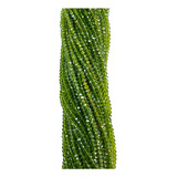 Cristal Checo Verde 4mm  Bisutería Fina Semanario 10 Tiras