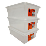 Kit 3 Caixas Multiuso Organizadora P/ Freezer Microondas 