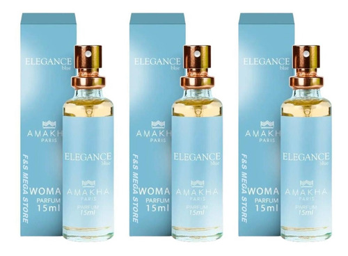 Kit 03 Perfume Feminino Amakha Paris Elegance Blue