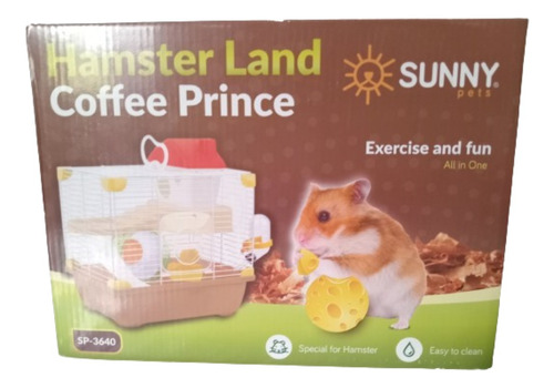 Jaula Hamster Equipada Casa Resbaladilla Bebedero Sunny Cafe