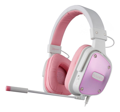 Headset Fone De Ouvido Sades Gamer Dpower Sa-722 Para Xbox Ps4 Celular Pc Rosa