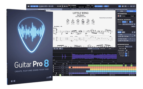 Guitar Pro 8 + Sound Banks + Tabs | Ultima Versión | Win