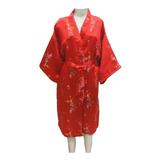 Kimono Oriental Happi Infantil Estampa Floral Seda