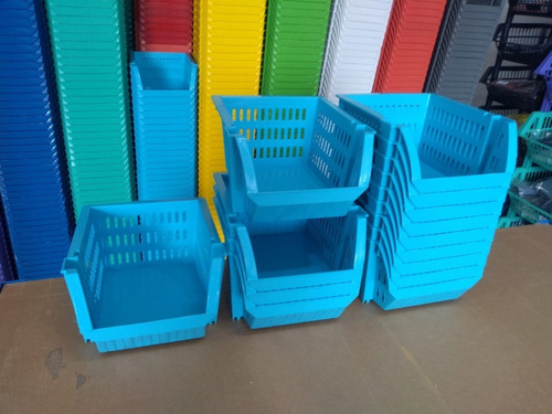 8 Caixas Bin Organizadora Plástica Empilhável Plástico Cesto