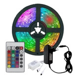 Kit Completo Fita Led Rgb 3m Colorida 5050+fonte 