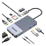 Qgeem 11 En 1 Docking Lector De Sd Y Micro Sd Y Más Puertos