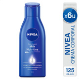 Crema Nivea Body Milk Nutritiva Humectante Piel Seca X6 U