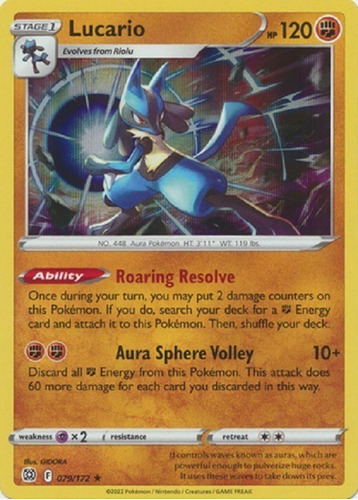 Lucario 079/172 Holo Raro Pokemon Tcg