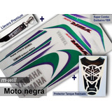 Kit Calcos Yamaha Ybr 125 + Protector + Llavero - Moto Negra