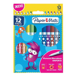 Marcadores Plumones Paper Mate Lavables X 12 Uds