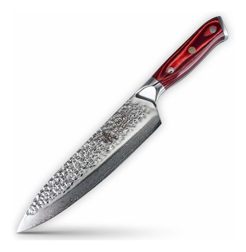 Cuchillo De Cocinero De Damasco Martillado, 8.0 in, Mang Bwb