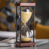 Reloj De Arena De 60 Minutos Decorativo Soporte De Madera Y