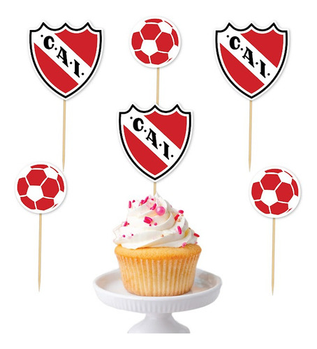 Topper Cupcake Copetin Pinchos Cumpleaños Independiente