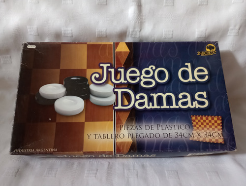 Juego De Damas Usado Muy Buen Estado Piezas Plastico Tablero