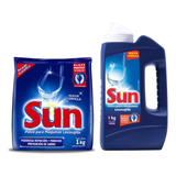 Detergente Sun Polvo Lavavajilla Botella 1kg + Repuesto 1kg
