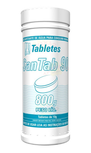 Cloro San Tab 90 - Pote 800 Gramas (80 Tabletes De 10 Gr)