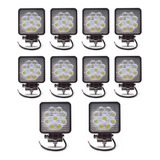 10 Faro Led 9 Auxiliar Cuadrado Camión Tractor Agricola