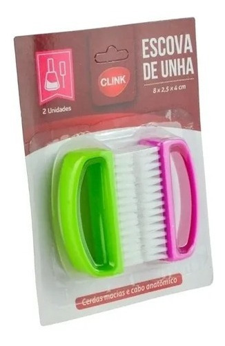 Escova De Unha Manicure De Plastico Colors Kit Com 2 Pecas