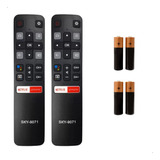 Kit 2 Controle Para Smart Tv Tcl Teclas Netflix Globoplay