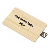 2 Pendrive Cartão Pencard Madeira Personalizado 8gb