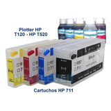 Cartuchos Recargables 711 Para Plotter H P T120 T520 + 240ml