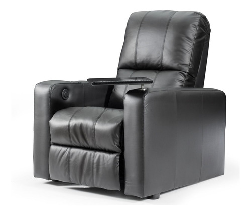 Sillon Chesterfield En Piel Genuina Color Negro Suli Muebles