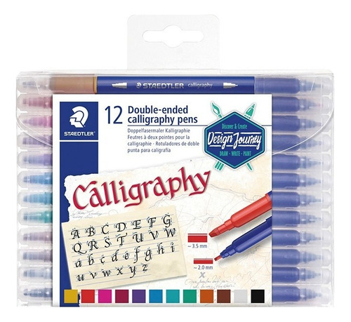 Marcadores Staedtler Caligrafia Letter Duo X12 Colores