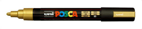 Caneta Posca Branca Ponta 5m Uniball - White Artístico Cor Dourado