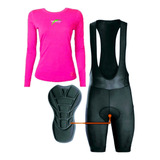 Conjunto Camisa Bretelle Ciclismo Feminino Roupa Ciclista