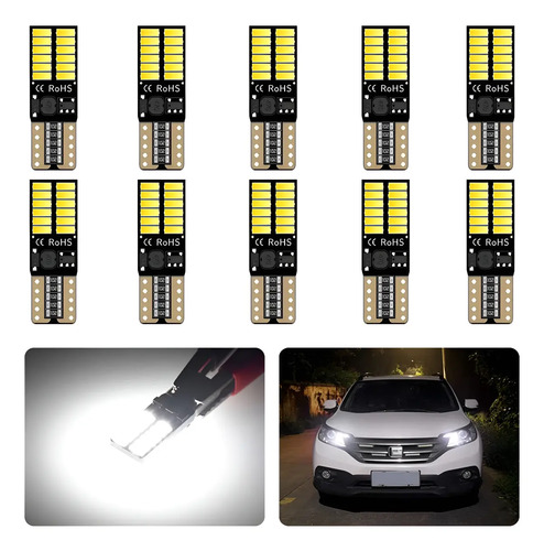 10 T10 Foco Pellizco Vela Cuartos Led Para Carro 12v W5w