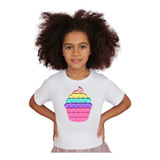 Camiseta Camisa Infantil Menino E Menina Pop It Cupcake