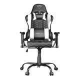 Silla De Escritorio Trust Gxt 708 Gamer Ergonómica  Negra Y Blanca Con Tapizado De Cuero Sintético