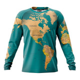 Doxe Jersey Playera Regular  Turquesa Mapa Mundial