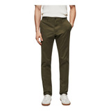 Pantalon Hombre Dril Licrado Verde Militar